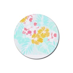 Hawaii T- Shirt Hawaii Flowers Modern T- Shirt Rubber Coaster (round) by EnriqueJohnson