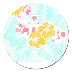 Hawaii T- Shirt Hawaii Flowers Modern T- Shirt Magnet 5  (round) by EnriqueJohnson