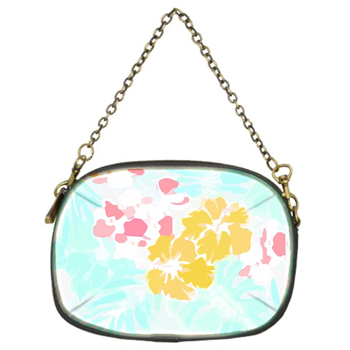 Hawaii T- Shirt Hawaii Flowers Modern T- Shirt Chain Purse (One Side)