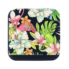 Hawaii T- Shirt Hawaii Foliage Garden T- Shirt Square Metal Box (black)