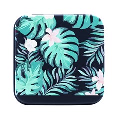 Hawaii T- Shirt Hawaii Forest Pattern T- Shirt Square Metal Box (black)