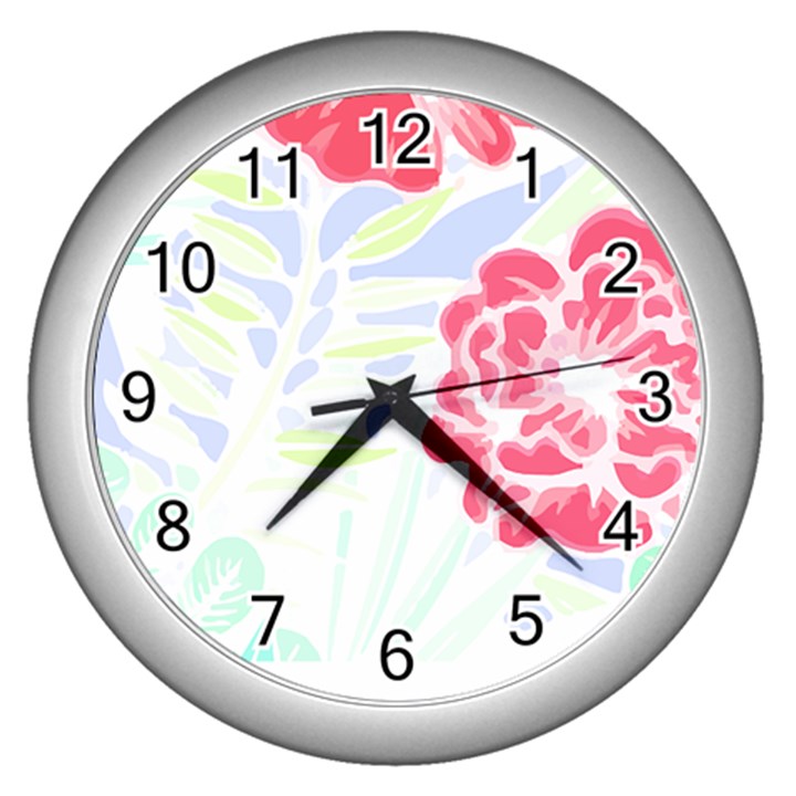 Hawaii T- Shirt Hawaii Forest Trend T- Shirt Wall Clock (Silver)