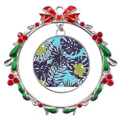 Hawaii T- Shirt Hawaii Garden Flora T- Shirt Metal X mas Wreath Ribbon Ornament