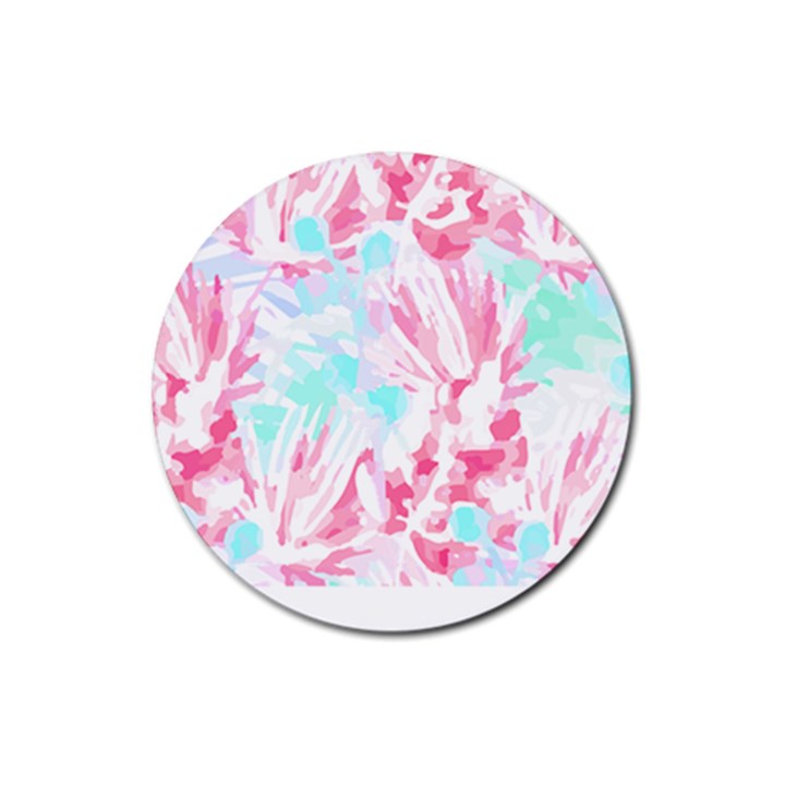 Hawaii T- Shirt Hawaii Glumiflorales Pattern T- Shirt Rubber Coaster (Round)