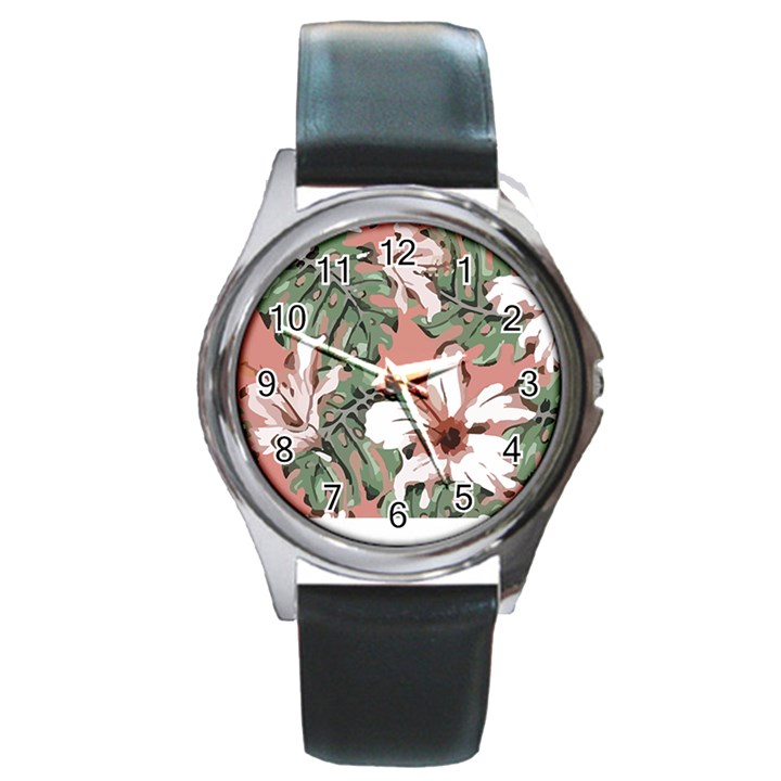 Hawaii T- Shirt Hawaii Hello Modern T- Shirt Round Metal Watch