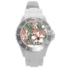 Hawaii T- Shirt Hawaii Hello Modern T- Shirt Round Plastic Sport Watch (L)