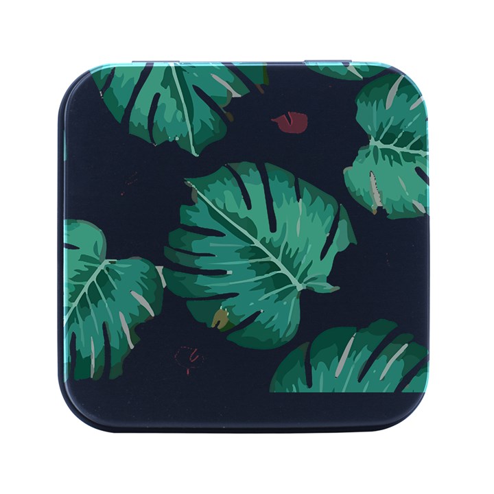 Hawaii T- Shirt Hawaii High Flower Modern T- Shirt Square Metal Box (Black)