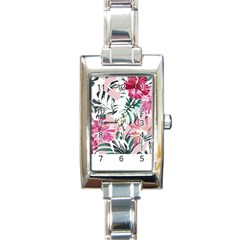 Hawaii T- Shirt Hawaii Ice Flowers Garden T- Shirt Rectangle Italian Charm Watch