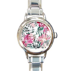 Hawaii T- Shirt Hawaii Ice Flowers Garden T- Shirt Round Italian Charm Watch