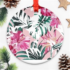 Hawaii T- Shirt Hawaii Ice Flowers Garden T- Shirt Ornament (round)