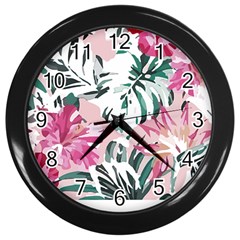 Hawaii T- Shirt Hawaii Ice Flowers Garden T- Shirt Wall Clock (black)