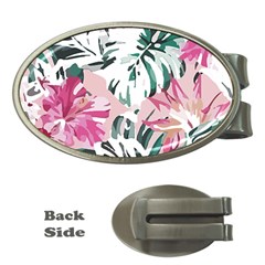 Hawaii T- Shirt Hawaii Ice Flowers Garden T- Shirt Money Clips (oval) 