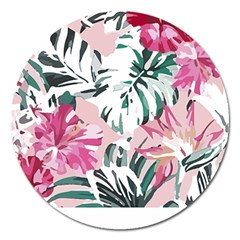 Hawaii T- Shirt Hawaii Ice Flowers Garden T- Shirt Magnet 5  (round)