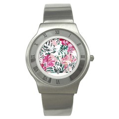 Hawaii T- Shirt Hawaii Ice Flowers Garden T- Shirt Stainless Steel Watch