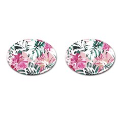 Hawaii T- Shirt Hawaii Ice Flowers Garden T- Shirt Cufflinks (oval)