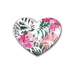 Hawaii T- Shirt Hawaii Ice Flowers Garden T- Shirt Rubber Heart Coaster (4 Pack)