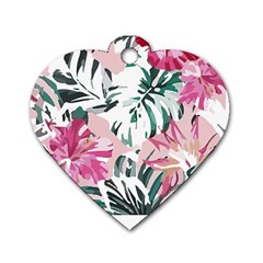 Hawaii T- Shirt Hawaii Ice Flowers Garden T- Shirt Dog Tag Heart (one Side)