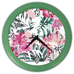 Hawaii T- Shirt Hawaii Ice Flowers Garden T- Shirt Color Wall Clock