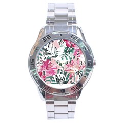 Hawaii T- Shirt Hawaii Ice Flowers Garden T- Shirt Stainless Steel Analogue Watch