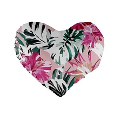 Hawaii T- Shirt Hawaii Ice Flowers Garden T- Shirt Standard 16  Premium Heart Shape Cushions