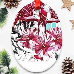 Hawaii T- Shirt Hawaii Indian Flower Modern T- Shirt Ornament (oval)