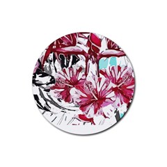 Hawaii T- Shirt Hawaii Indian Flower Modern T- Shirt Rubber Coaster (round) by EnriqueJohnson