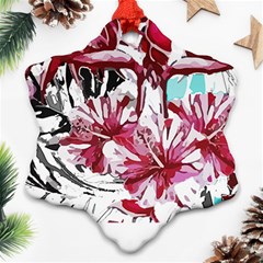 Hawaii T- Shirt Hawaii Indian Flower Modern T- Shirt Snowflake Ornament (two Sides)