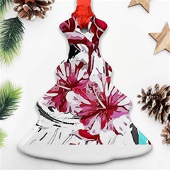 Hawaii T- Shirt Hawaii Indian Flower Modern T- Shirt Christmas Tree Ornament (two Sides)