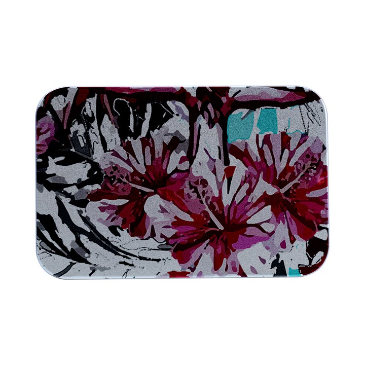 Hawaii T- Shirt Hawaii Indian Flower Modern T- Shirt Open Lid Metal Box (Silver)  