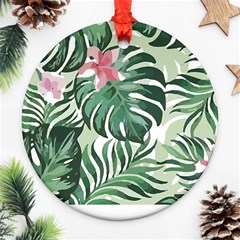 Hawaii T- Shirt Hawaii Jungle Creative T- Shirt Round Ornament (two Sides)