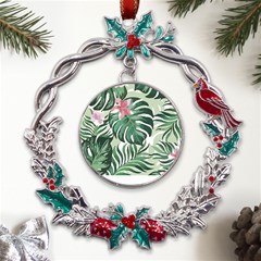 Hawaii T- Shirt Hawaii Jungle Creative T- Shirt Metal X mas Wreath Holly Leaf Ornament