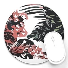 Hawaii T- Shirt Hawaii Krying Doors Pattern T- Shirt Round Mousepad by EnriqueJohnson