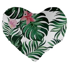 Hawaii T- Shirt Hawaii Leather Flower Garden T- Shirt Large 19  Premium Heart Shape Cushions by EnriqueJohnson