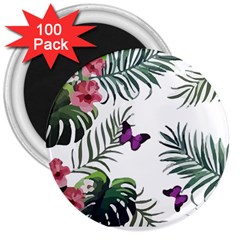 Hawaii T- Shirt Hawaii Lent Flowers Pattern T- Shirt 3  Magnets (100 Pack)