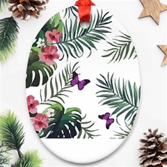 Hawaii T- Shirt Hawaii Lent Flowers Pattern T- Shirt Oval Ornament (two Sides)