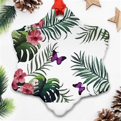 Hawaii T- Shirt Hawaii Lent Flowers Pattern T- Shirt Ornament (snowflake)