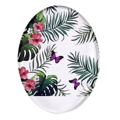 Hawaii T- Shirt Hawaii Lent Flowers Pattern T- Shirt Oval Glass Fridge Magnet (4 Pack) by EnriqueJohnson