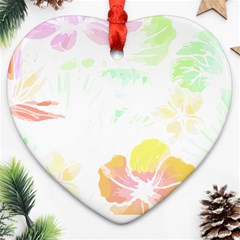 Hawaii T- Shirt Hawaii Meadow Fashion T- Shirt Heart Ornament (two Sides)