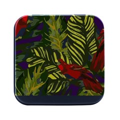 Hawaii T- Shirt Hawaii Pattern Garden T- Shirt Square Metal Box (black)