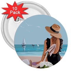 Rest By The Sea 3  Buttons (10 Pack)  by SychEva