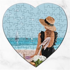 Rest By The Sea Jigsaw Puzzle (heart) by SychEva