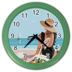 Rest By The Sea Color Wall Clock by SychEva