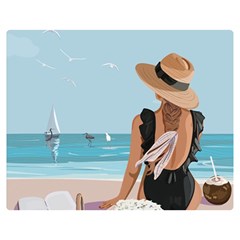 Rest By The Sea Premium Plush Fleece Blanket (medium) by SychEva