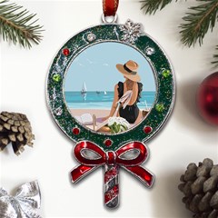 Rest By The Sea Metal X mas Lollipop With Crystal Ornament by SychEva