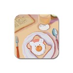 Яичница Rubber Square Coaster (4 pack) Front