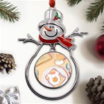 Яичница Metal Snowman Ornament Front