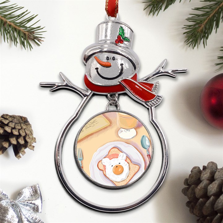 Яичница Metal Snowman Ornament