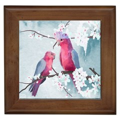 Watercolor Parrot Framed Tile by SychEva