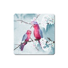 Watercolor Parrot Square Magnet by SychEva