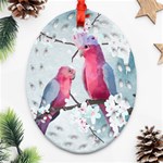 Watercolor Parrot Ornament (Oval Filigree) Front